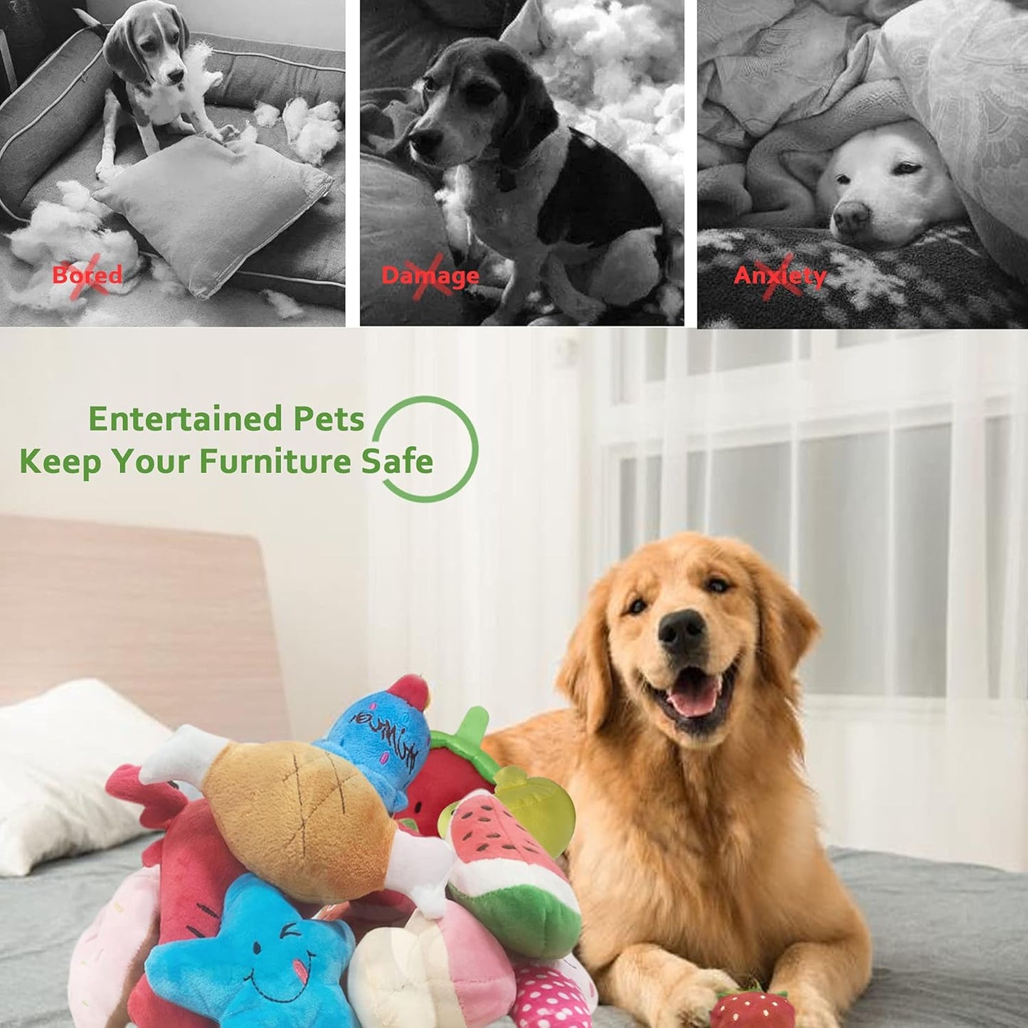 Squeaky Dog Toys, 7 Pack Puppy Toys, Cute Doy Chew Toy for Medium and Small Dogs, Soft Plush Pet Toys with Squeakers2