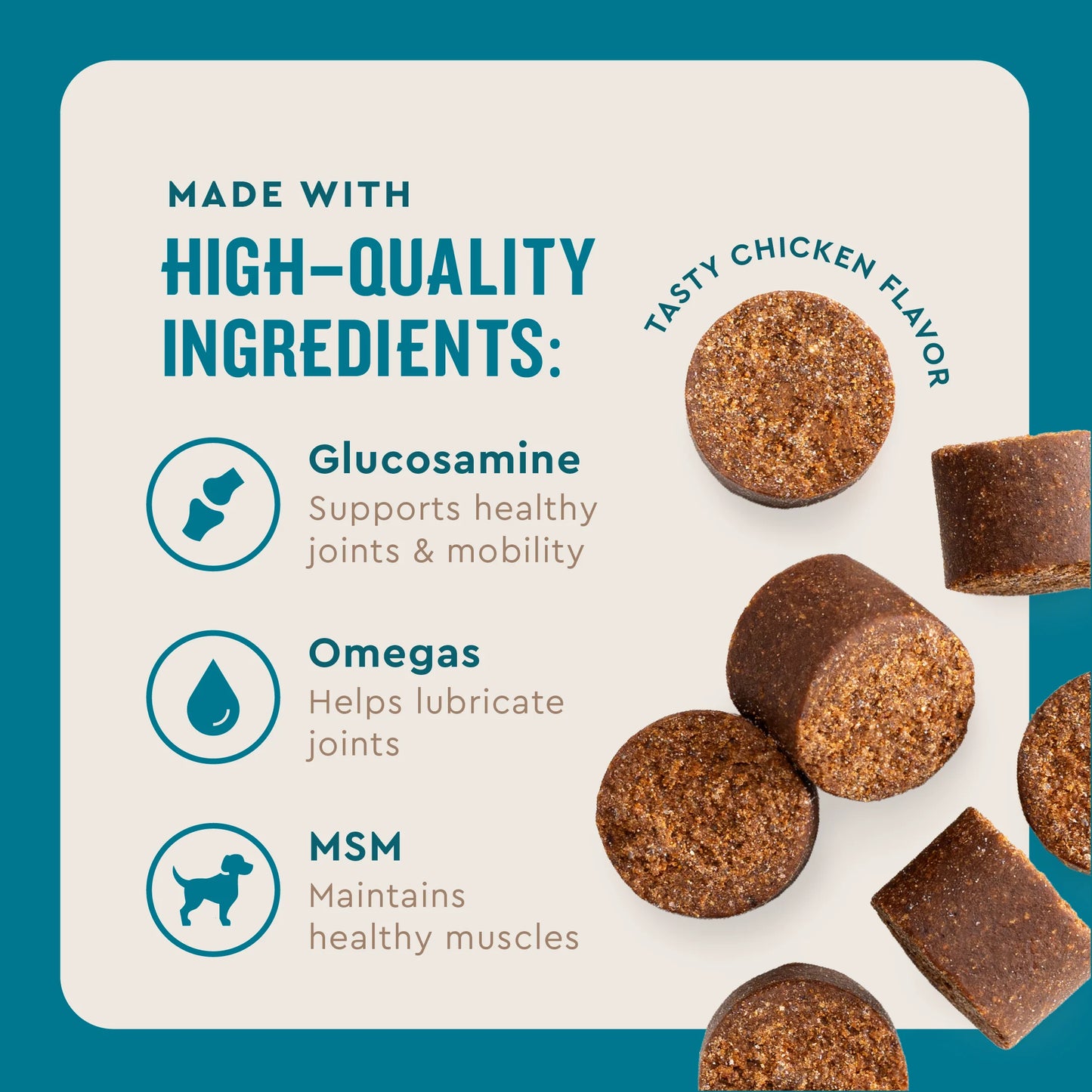 (3 Pack) Hip & Joint Supplement for Dogs, Chicken Flavored Soft Chews, 22.2 Oz, 180 Count