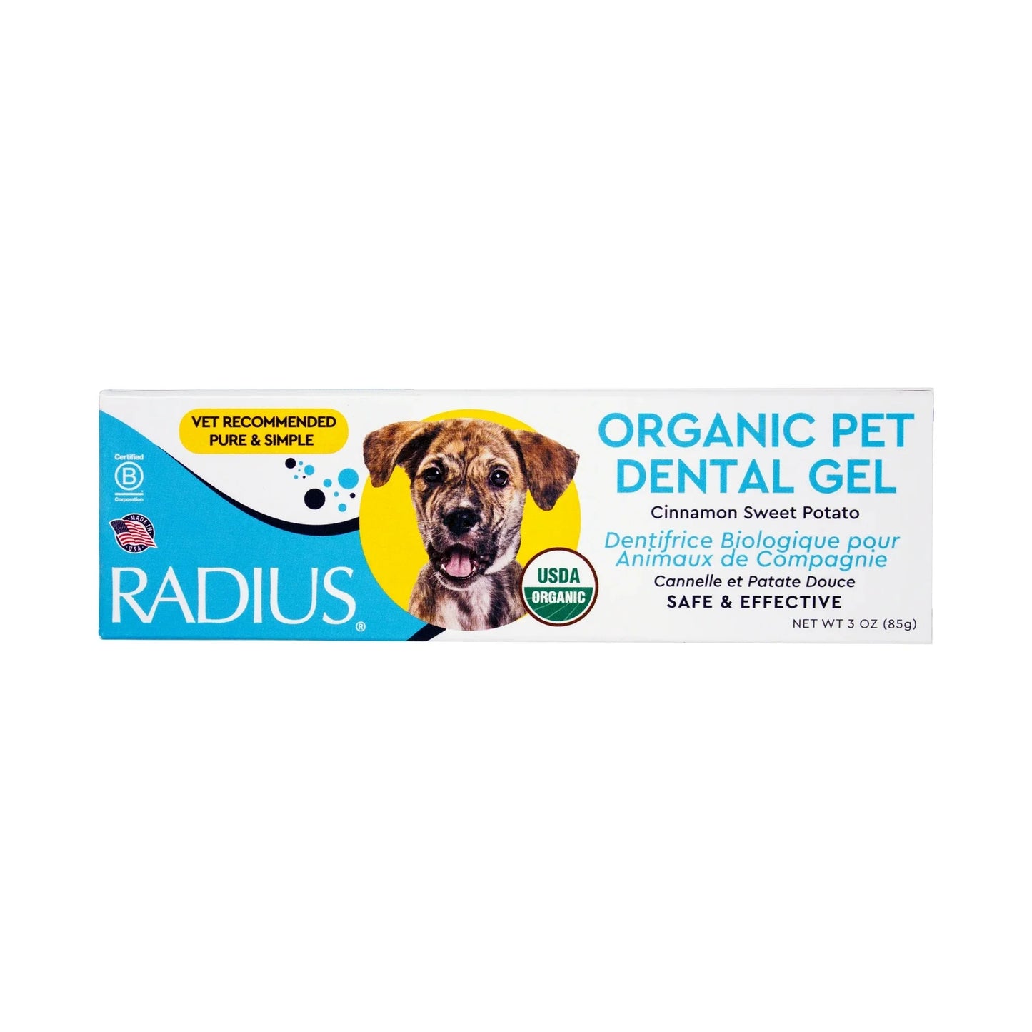 USDA Organic Canine Dog Gel Pet Toothpaste, Sweet Potato Cinnamon Flavor, 3.0 Oz Tube
