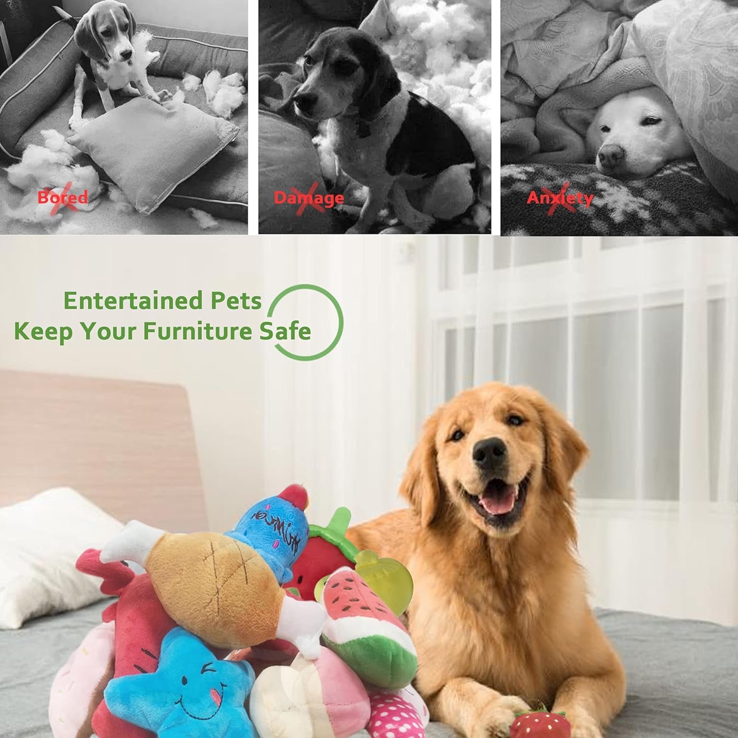 Squeaky Dog Toys, 7 Pack Puppy Toys, Cute Doy Chew Toy for Medium and Small Dogs, Soft Plush Pet Toys with Squeakers2