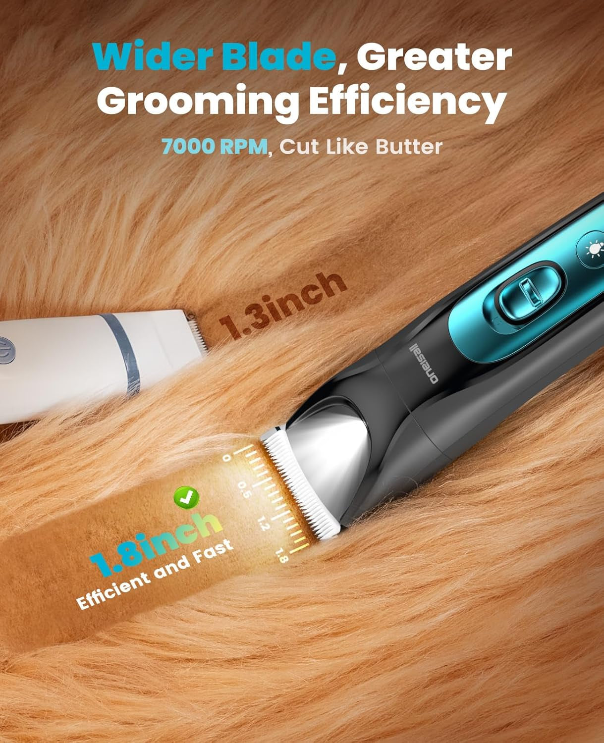 Silent Dog Clippers for Grooming, LED Light Dog Paw Trimmer Dog Nail Grinder, Re