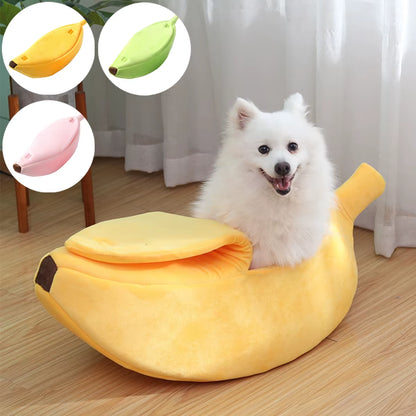 B Low-Price Clearance Pet Banana Bed for Dog Bed Creative Soft Small Bed Cat Nest Cozy for Dog Sofa Cute Pet Bedding Warm