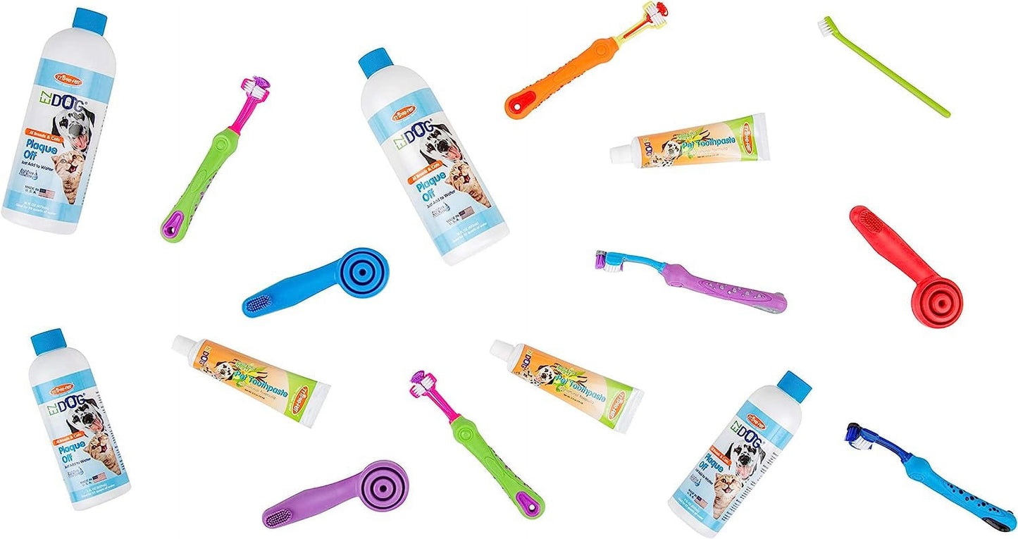 EZ Dog Three Sided Dog Toothbrush Dental Care, Large Breeds