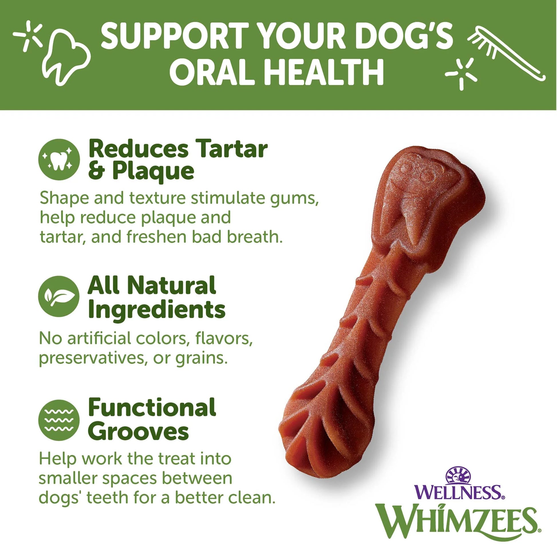Wellness® ® Brushzees Natural Grain Free Dental Chews for Dogs, Small Breed, 24 Count
