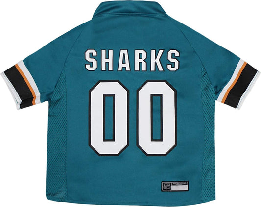 NHL San Jose Sharks Jersey for Dogs & Cats, Medium. - Let Your Pet Be a Real NHL Fan!
