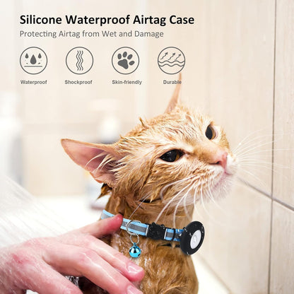 2022 Airtag Cat Collar Holder, Small Airtag Compatible Case, 2Pack Waterproof Cover for Pet Collar within 3/8 Inch (Pink&White)