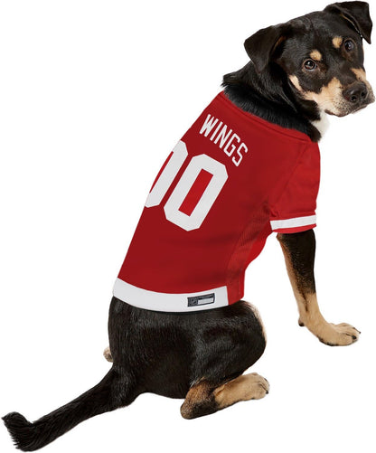 NHL Detroit Red Wings Jersey for Dogs & Cats, X-Small. - Let Your Pet Be a Real NHL Fan!