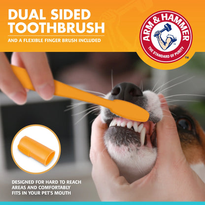 Arm & Hammer Advanced Care Fresh Breath Dog Toothpaste & Toothbrush Kit Vanilla Ginger Flavor