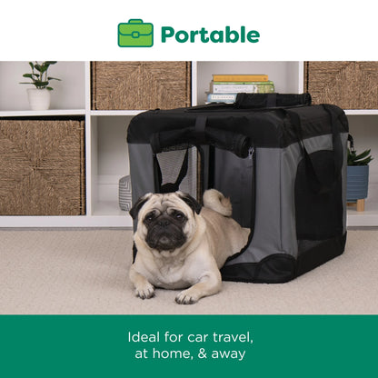 ® Pet Products Collapsible Pet Crate, Black, Large, 24 Lb Limit