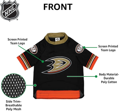 NHL Anaheim Ducks Jersey for Dogs & Cats, Large. - Let Your Pet Be a Real NHL Fan!