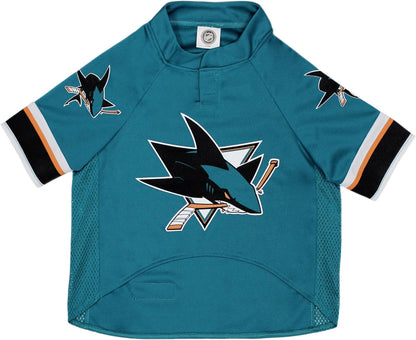 NHL San Jose Sharks Jersey for Dogs & Cats, Medium. - Let Your Pet Be a Real NHL Fan!