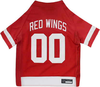 NHL Detroit Red Wings Jersey for Dogs & Cats, X-Small. - Let Your Pet Be a Real NHL Fan!