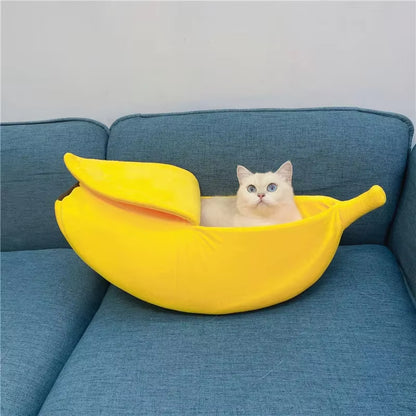 B Low-Price Clearance Pet Banana Bed for Dog Bed Creative Soft Small Bed Cat Nest Cozy for Dog Sofa Cute Pet Bedding Warm