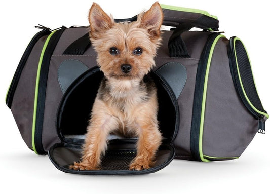 Classy Go Pet Carrier Brown/Lime Green Medium 21" X 10" X 10.5"