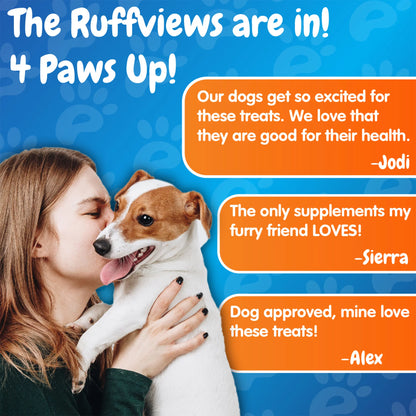 Turmeric Hip & Joint Chewable Tablets for Dogs - Maximum Strength - MSM - anti Inflammatory - Pain Relief - Joint Health - 60 Chewable Tablets