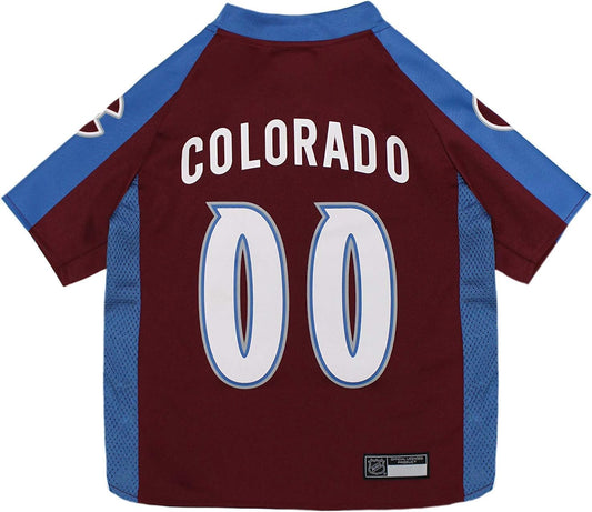 NHL Colorado Avalanche Jersey for Dogs & Cats, Small. - Let Your Pet Be a Real NHL Fan!