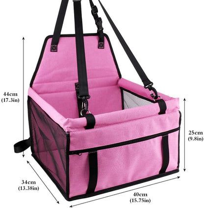 Pet Dog Car Booster Seat Carrier,Portable Foldable Carrier with Seat Belt for Dog Cat up to 30Lbs …