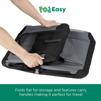 ® Pet Products Collapsible Pet Crate, Black, Large, 24 Lb Limit