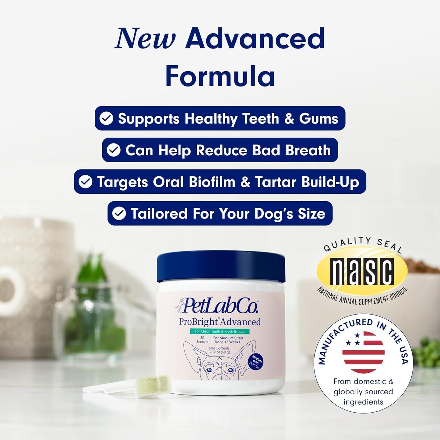 Petlab Co. Probright Dental Powder Dog Breath Freshener Teeth Cleaning Made Easy